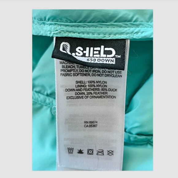 Mountain Hardwear Women's Q Shield 650 Down Puffer Jacket Size L Turquoise Coat - Picture 3 of 7